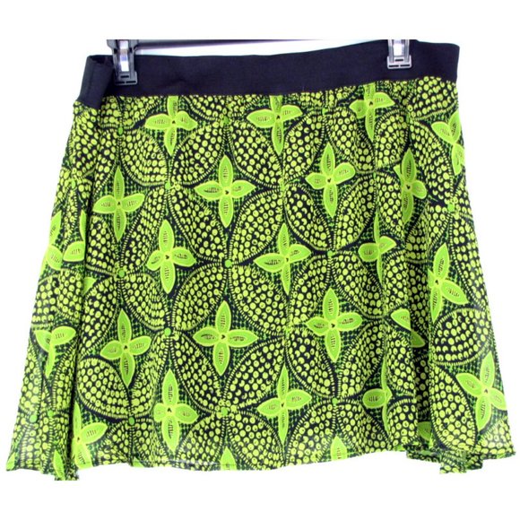 SALE! Sheer Floral Green Short Mini Skirt - Picture 2 of 2